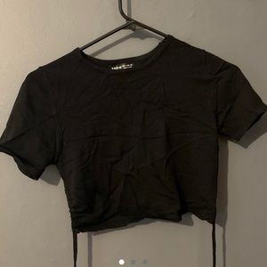 Black crop t